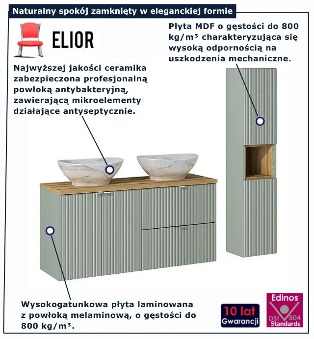 Szałwiowy zestaw mebli łazienkowych S3-A65