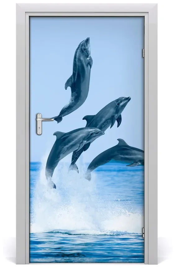 Fototapeta samoprzylepna na drzwi skaczące delfiny