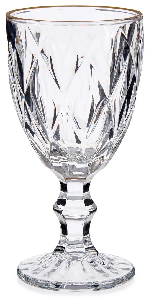 Kieliszek do wina ze złotą obwódką GOLDEN, 330 ml, 6 sztuk