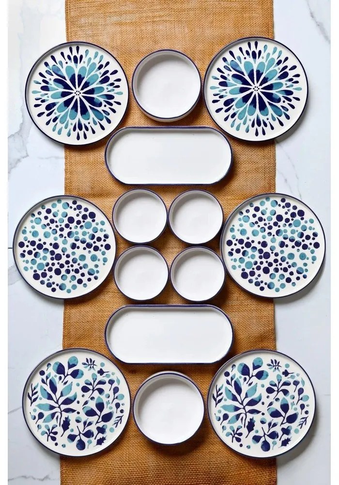 Ceramiczny zestaw talerzy 14 szt. – Hermia