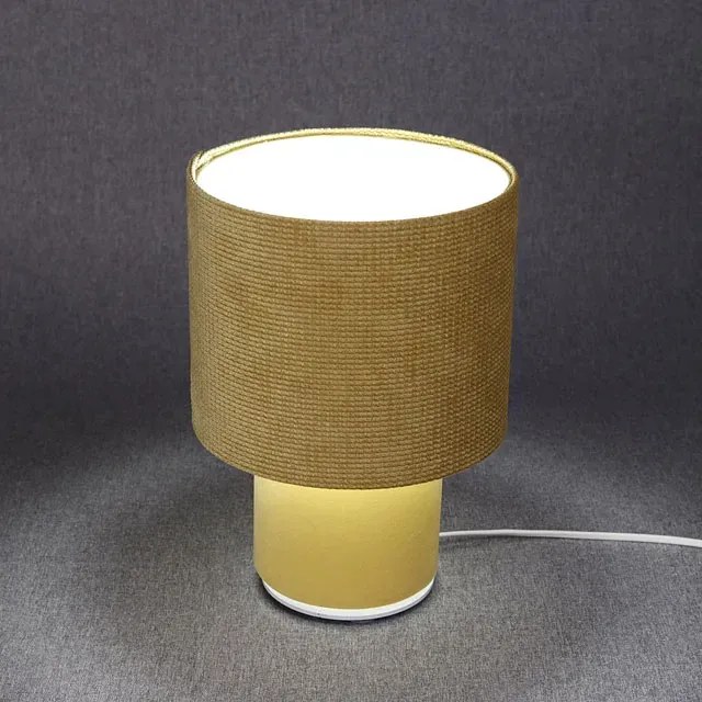 Musztardowa lampka nocna welurowa 2X A339 R8-A25