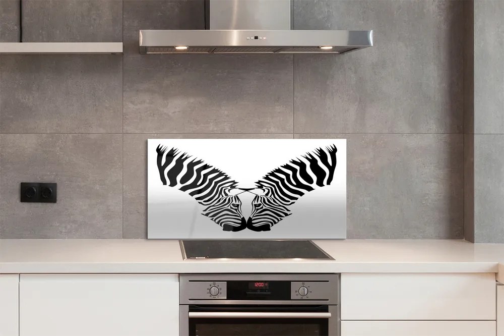 Szklany Panel Odbicie lustrzane zebra