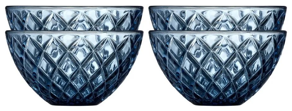Niebieskie szklane miski zestaw 4 szt. 325 ml Sorrento – Lyngby Glas