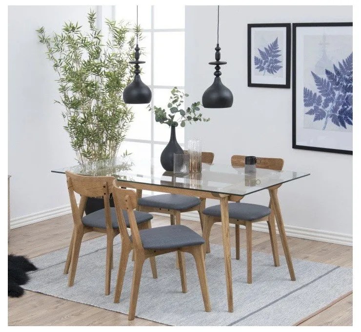 Szaro-naturalne tapicerowane krzesła zestaw 2 szt. Taxi – Actona