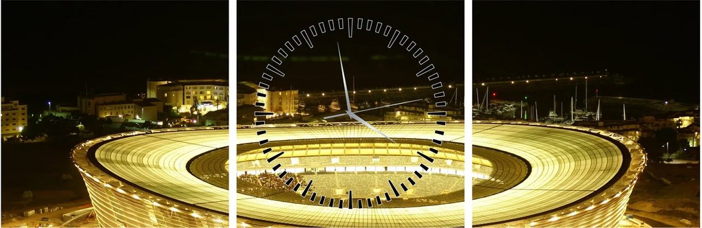 Obraz - stadion piłkarski (z zegarem) (90x30 cm)