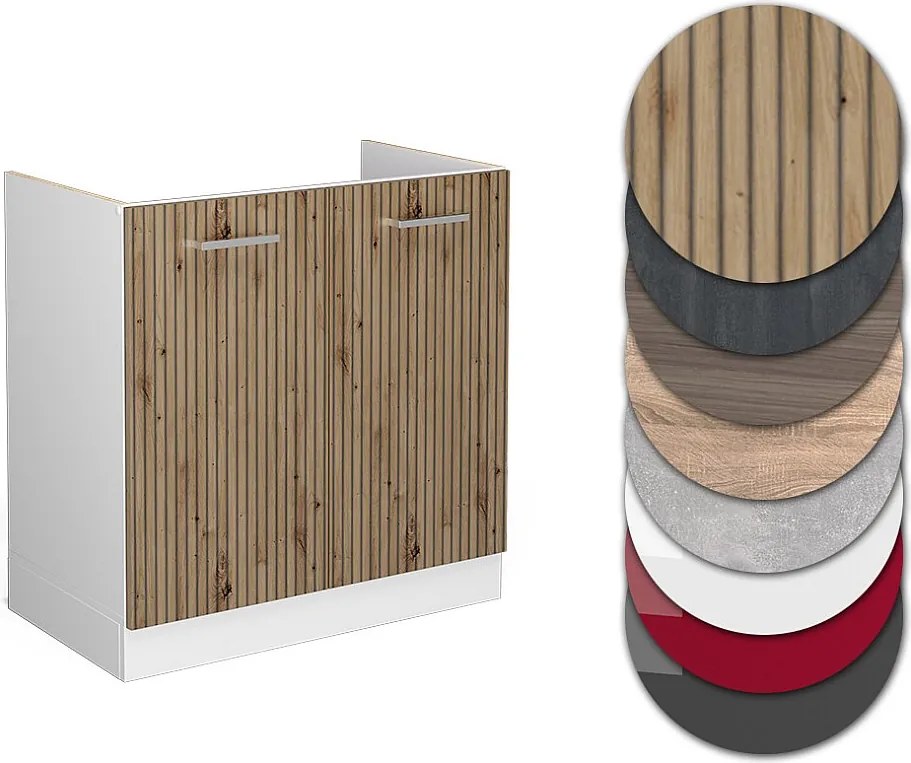 Szafka pod zlew dąb rzemieślniczy 80x46x81.6 r-line