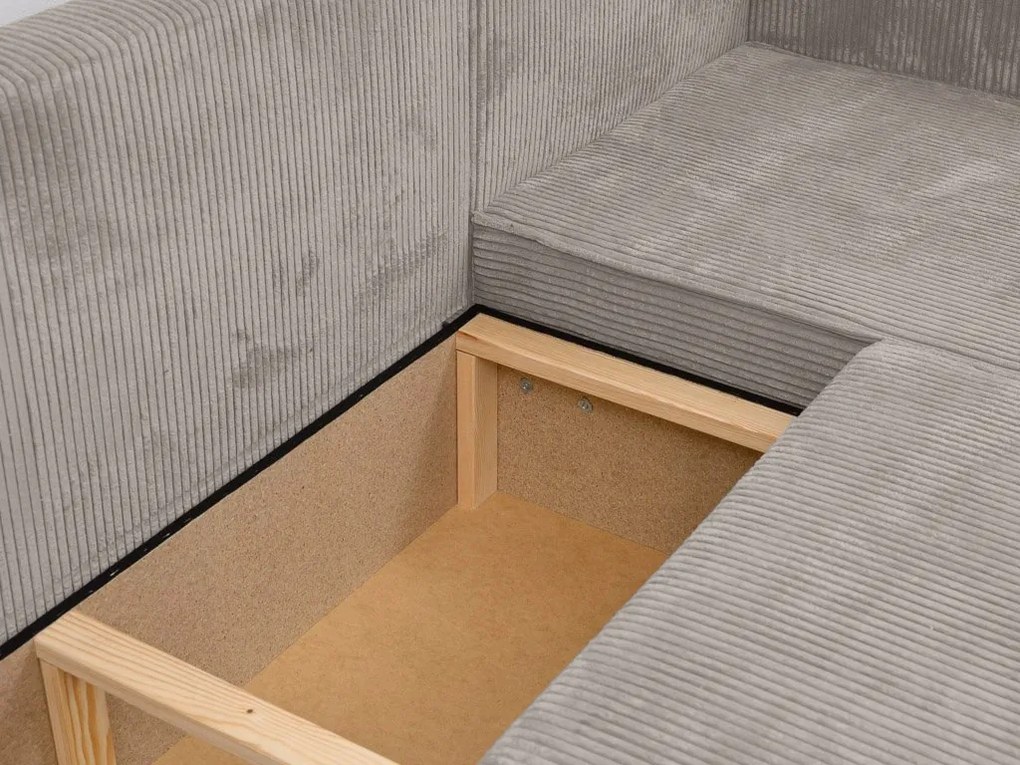 PROMOCJA Beżowy zestaw wypoczynkowy w kształcie U SMART COSARO 295x140 cm II klasa jakościowa