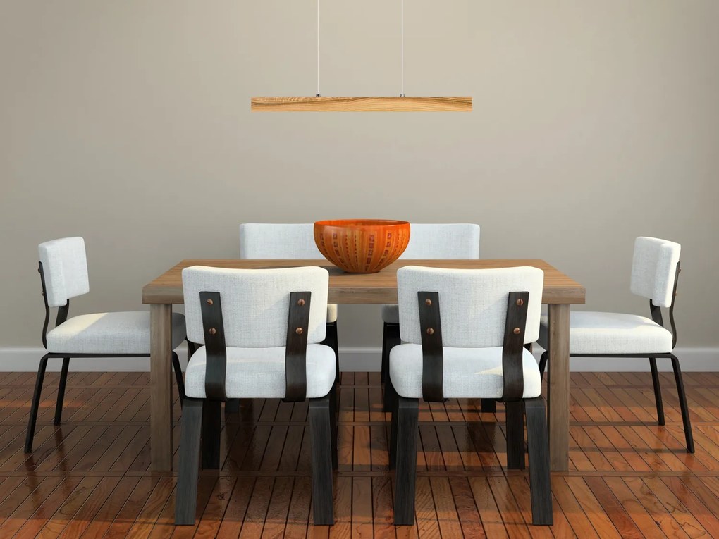 Lampa wisząca LED 60 cm z drewna jesionowego w stylu rustykalnym L60KB