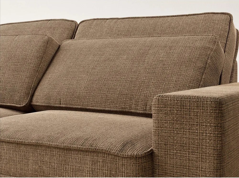 Jasnobrązowy narożnik z tkaniny szenilowej (lewostronny/w kształcie litery L) Kirou – Maison de Rêve