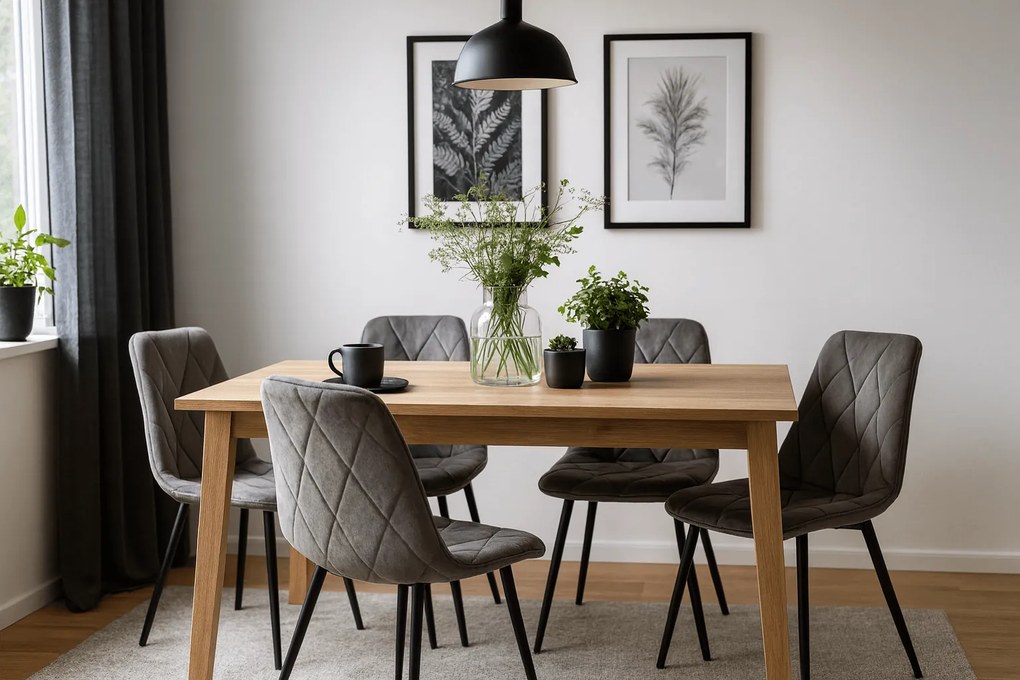 PROMOCJA Ciemnoszare aksamitne krzesło jadalniane LIBRA z czarnymi nogami II jakość