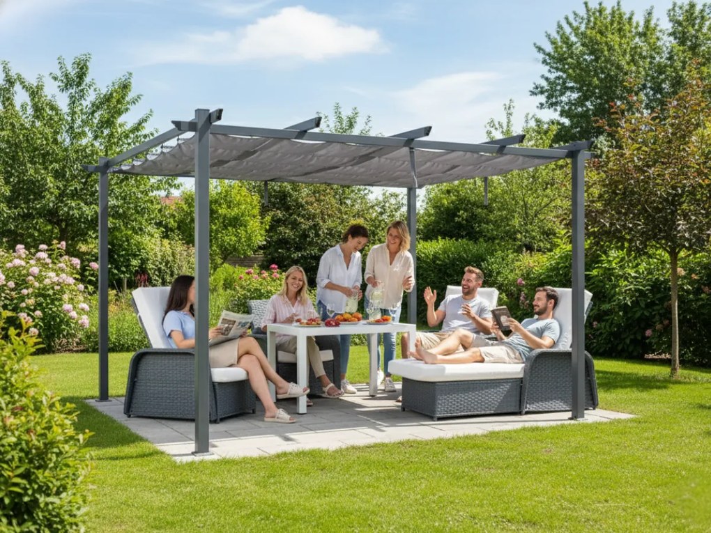 Pawilon tarasowy 3 x 3 m szary dach