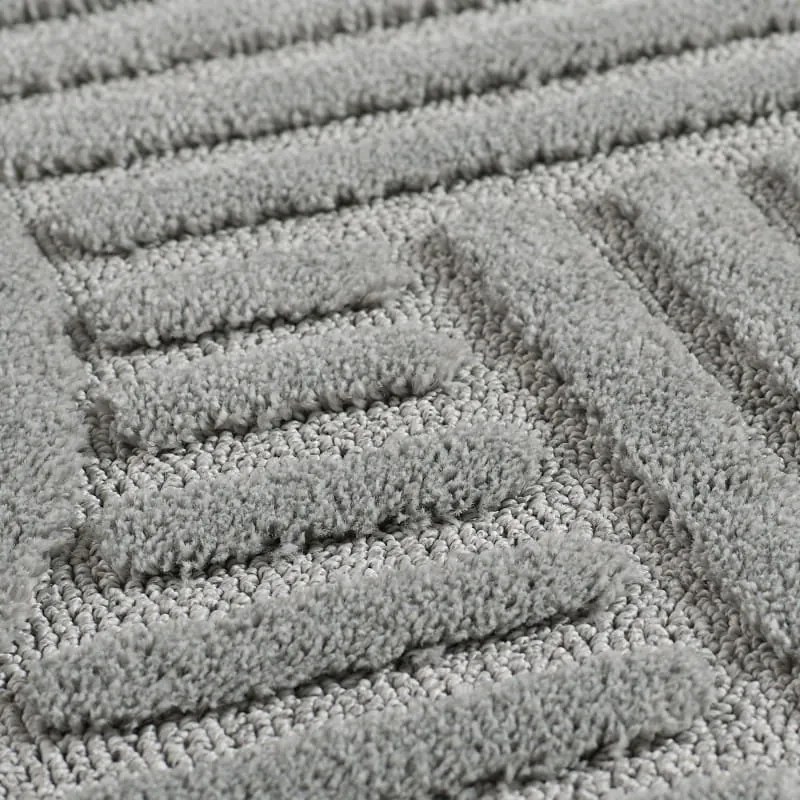 Dywan nowoczesny 3D Art szary 120 cm x 120 cm koło