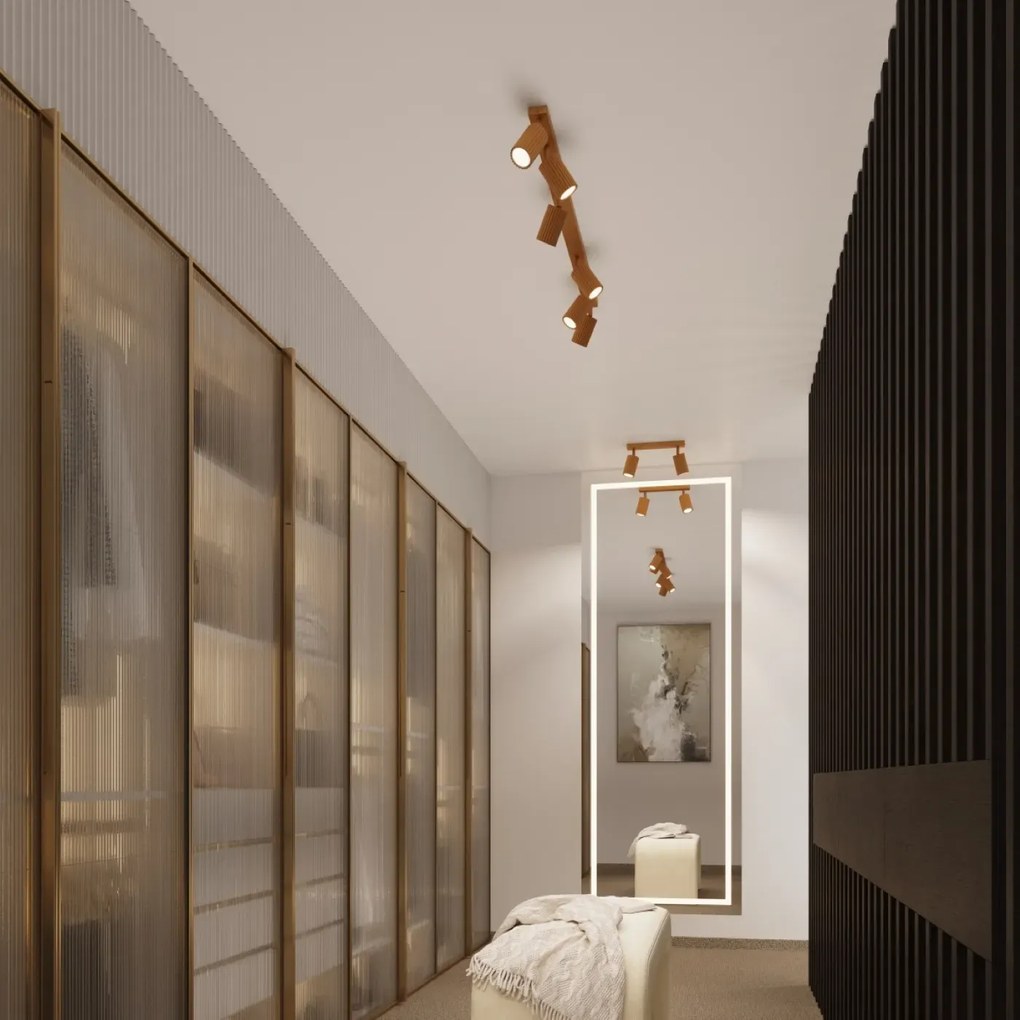 Plafon trzypunktowy KARBON 3P złoty okrągły SOLLUX LIGHTING