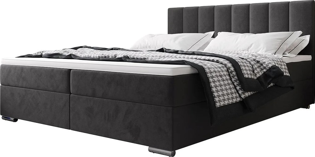 BEDANTE Łóżko kontynentalne ZILANO2 140x200 Itaka 14 Szary