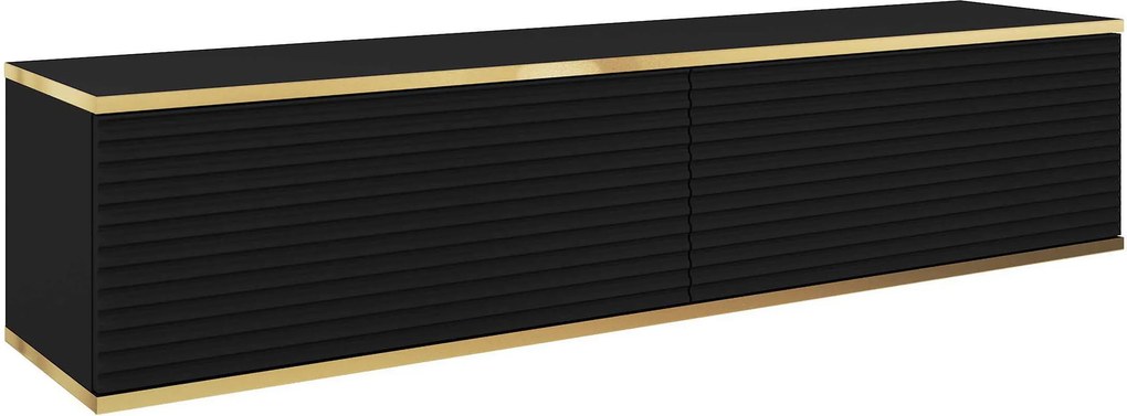 Szafka RTV wisząca VENEZIA 135 cm do Salonu pod Telewizor - Czarny