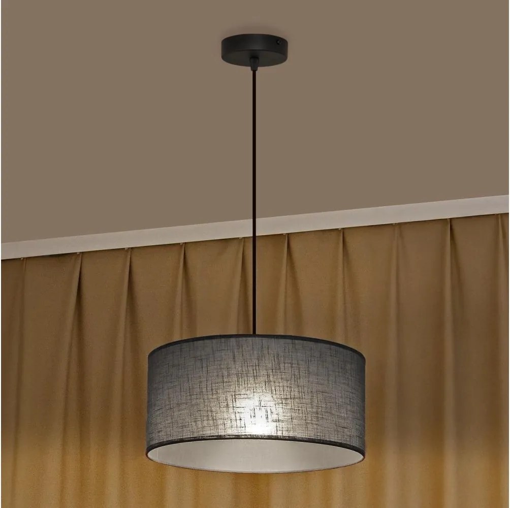 Lampa wisząca na przewodzie ALBA 1xE27/15W/230V śr. 40 cm szara