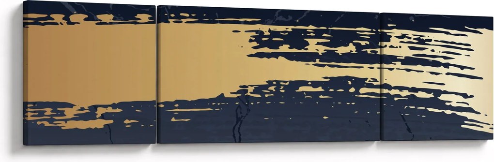 Obraz - Niebiesko-złota abstrakcja N⁰2 (170x50 cm)