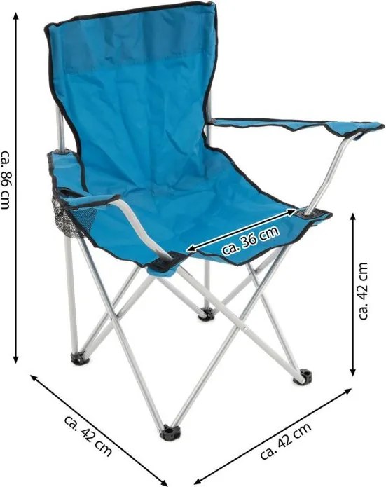 Zestaw 2 składanych krzeseł - niebieski
