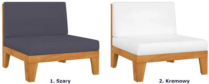 Drewniany fotel ogrodowy z kremowymi poduszkami W1-D85