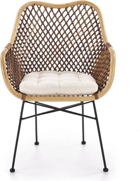Rattanowe krzesło na metalowych nogach K336