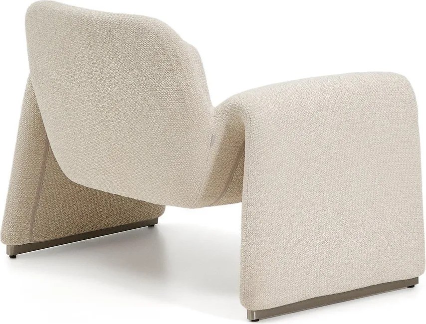 Beżowy fotel z tkaniny szenilowej Melvia – Kave Home