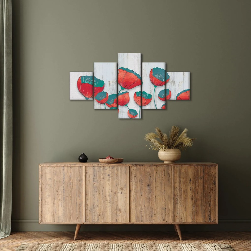 Obraz - Maki - nafta (125x70 cm)