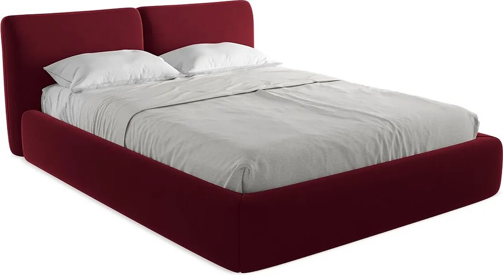 Łóżko 180 x 228 - z weluru - perłowy - HOKU