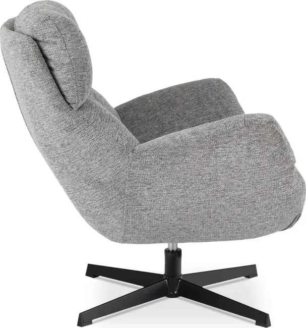 Fotel Wypoczynkowy Obrotowy REAL do Salonu Szary Nowoczesny