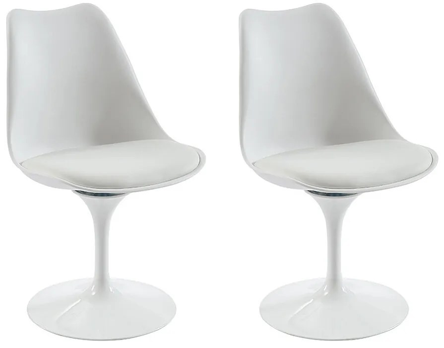 Zestaw 2 krzeseł – polipropylen i metal – kolor biały XAFY