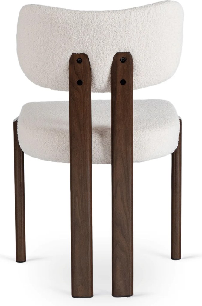 Zestaw Stół Rozkładany Ceramiczny REX 2 180-240 cm Biały Marmur/Orzech i 4 Krzesła Tapicerowane GRENADA Kremowe Nowoczesne