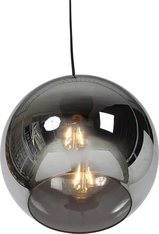 Inteligentna lampa wisząca czarna z przydymionym szkłem, w tym Wifi A60 - Wallace