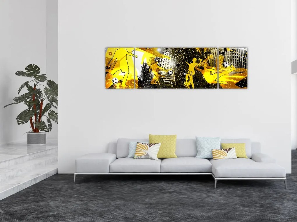 Obraz - Piłka nożna w wielkim mieście (170x50 cm)