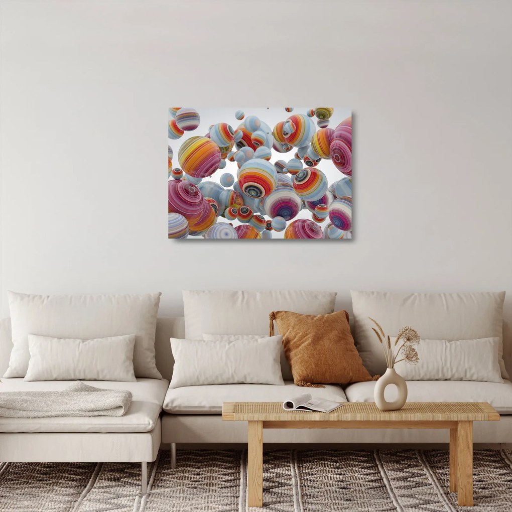 Obraz na szkle malowanych kulek (70x50 cm)