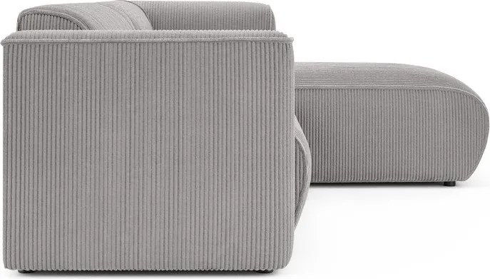 Jasnoszary sztruksowy narożnik (prawostronny/z szezlongiem) Merid – Ropez