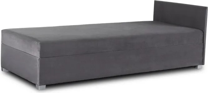 Łóżko Tapczan Młodzieżowe KARO 2 90x200 cm Pojedyncze Szare Welurowe