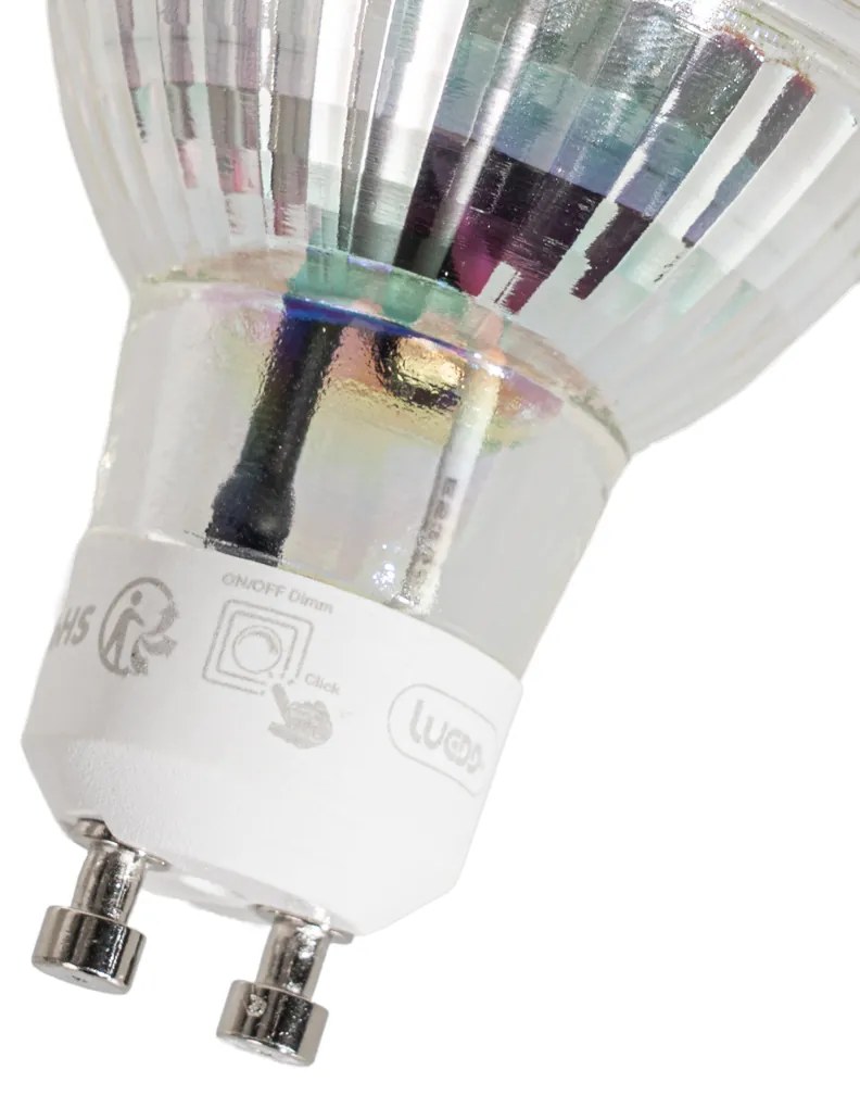 Set van 5 GU10 50mm 3-staps dimbaar in Kelvin LED lampen helder 4.9W 450 lm 2000-2700K
