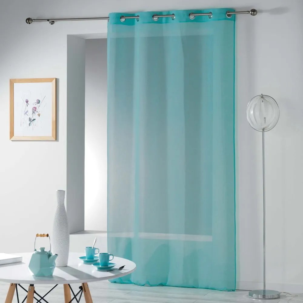Turkusowa firanka 140x240 cm Telma – douceur d'intérieur
