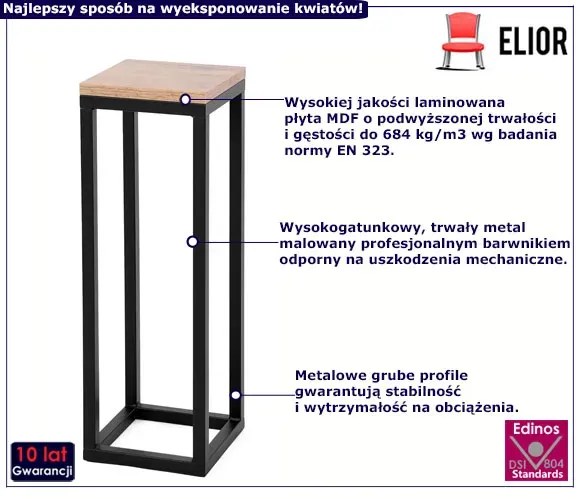 Industrialny metalowy stojak na kwiaty 60 cm F1-G80