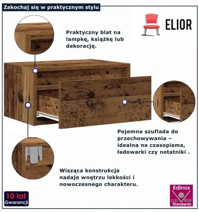 Szafka nocna stare drewno S7-P19