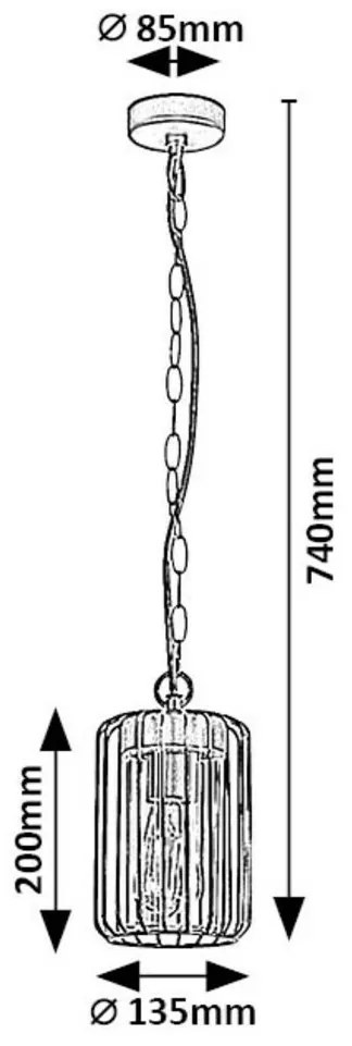 Rabalux 77107 wisząca lampa zewnętrzna Tarpa, E27,1x max. 40W, IP44