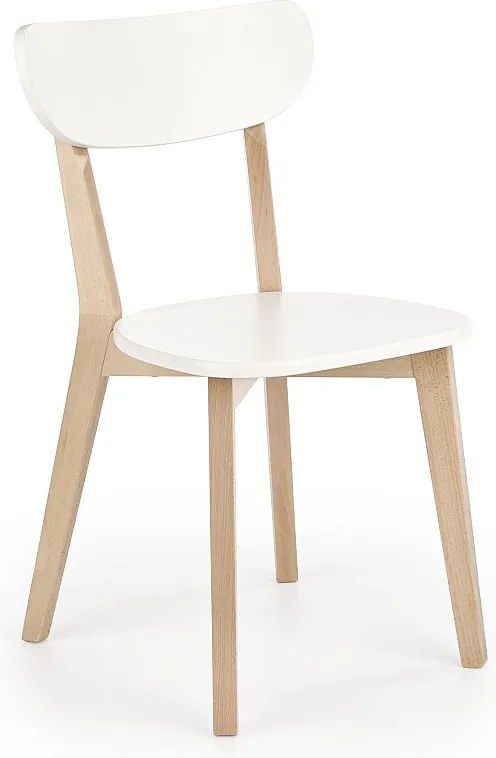 Krzesło drewniane BUGGI białe/buk