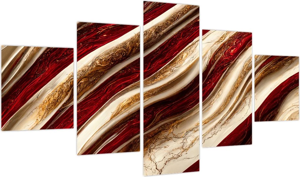 Obraz - Złoto - biała tekstura (125x70 cm)