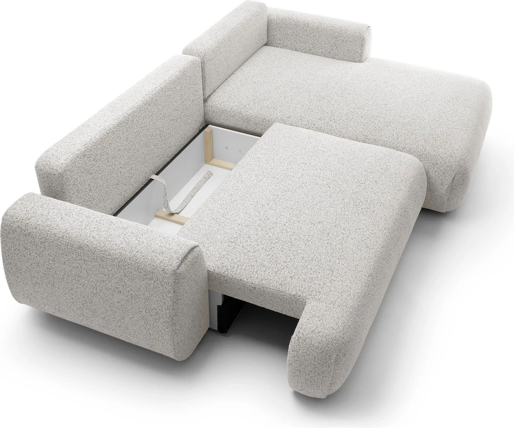 Masseno Narożnik ZEST z funkcją spania i pojemnikiem na pościel Narozniki L, Rozkładana sofa - Szary, PUENTE 80