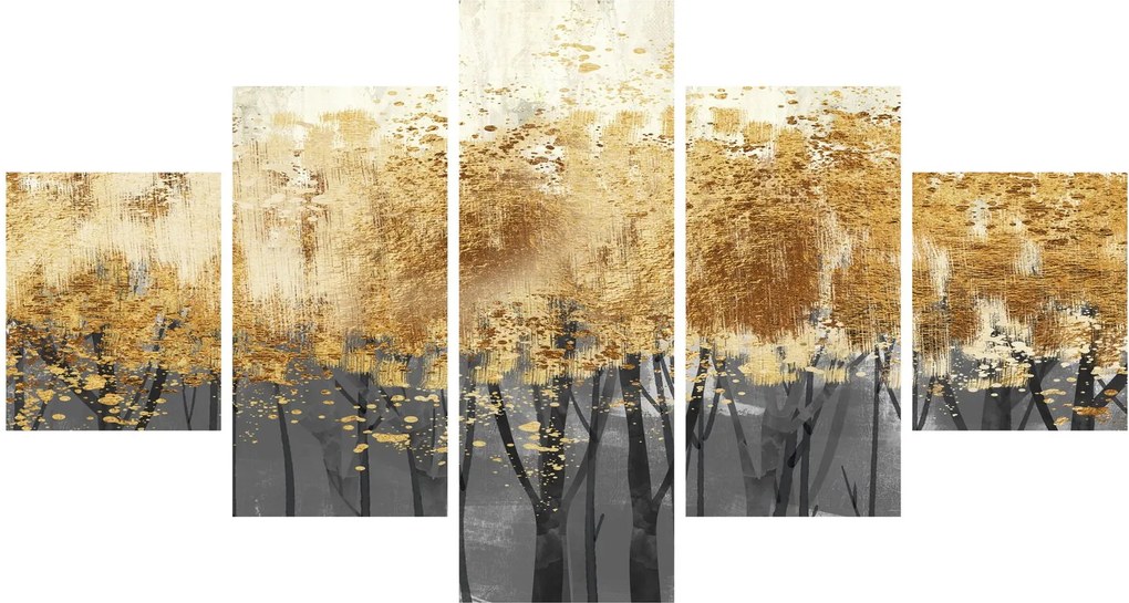 Obraz - Złote drzewa (125x70 cm)