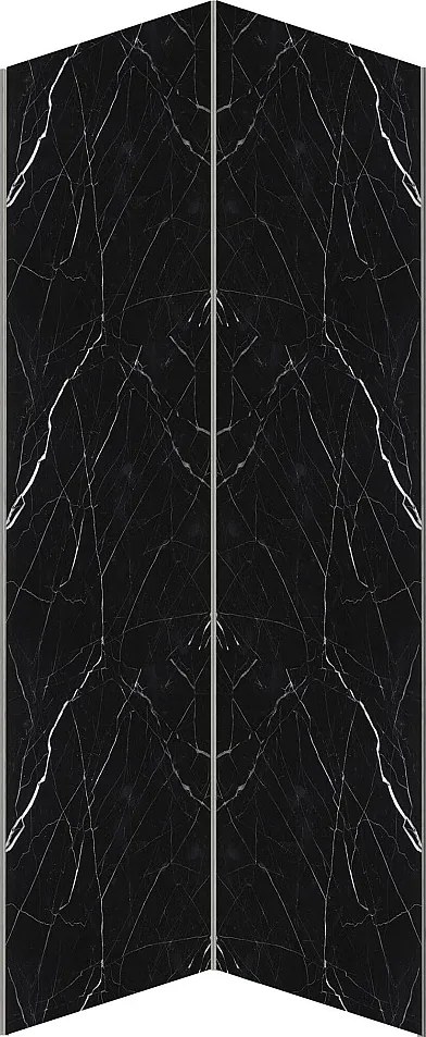 Zestaw 2 paneli ściennych aluminiowych pod prysznic z efektem marmuru z profilami - 2 x szer. 90 x wys. 210 cm - ENEKO