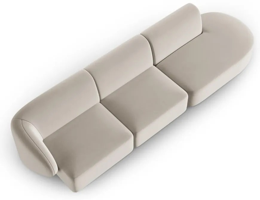 Beżowa aksamitna sofa lewostronna 311 cm Paolo – Milo Casa