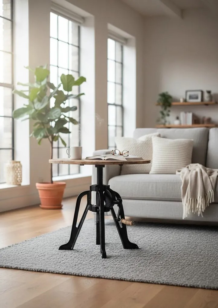 Stolik kawowy regulowany z drewna G6-N41