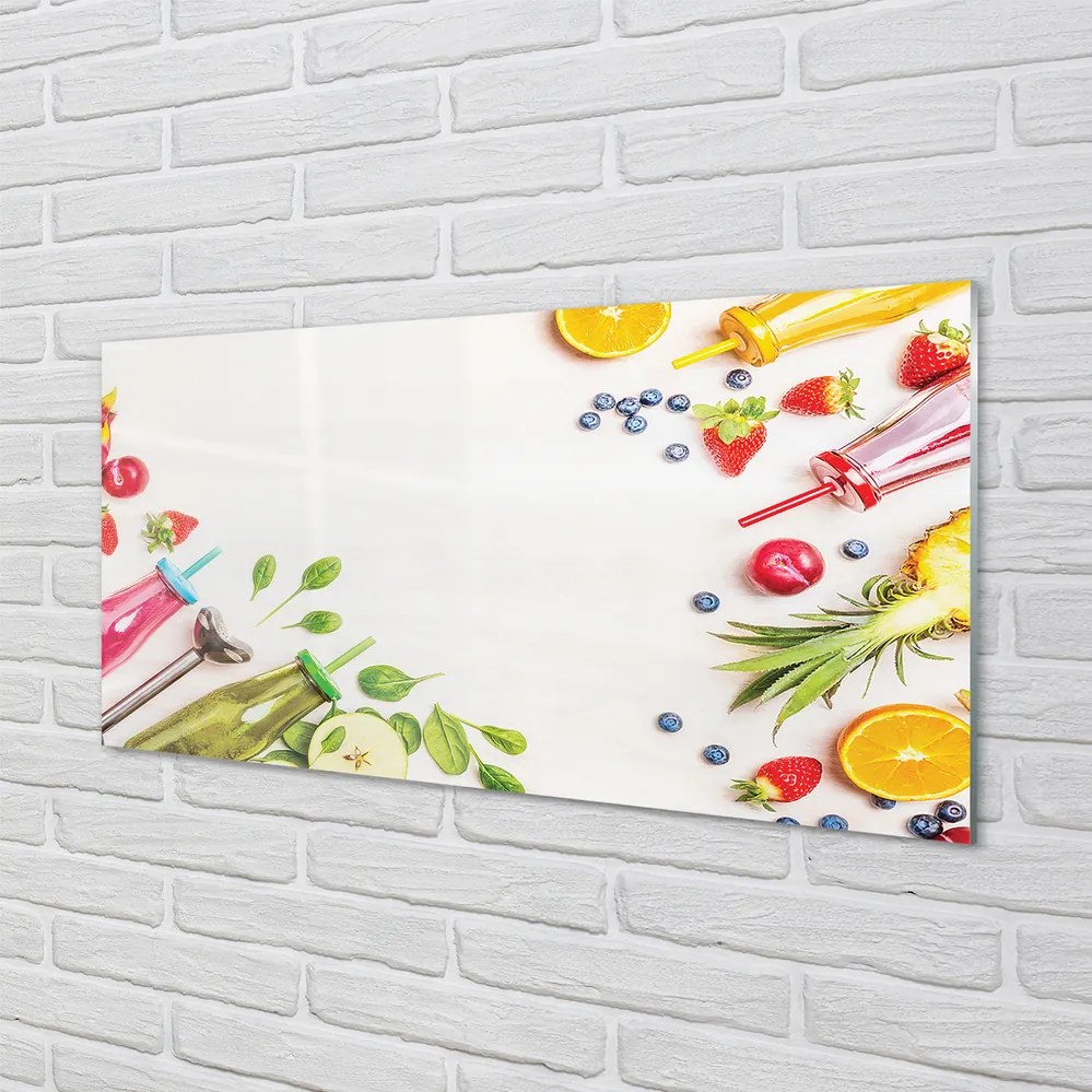 Szklany Panel Zielony Koktajl Szpinakowy