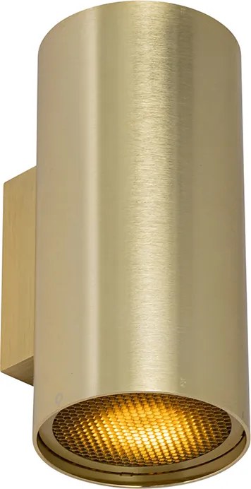 Designerska lampa ścienna złota okrągła 2-światłowa - Sab Honey