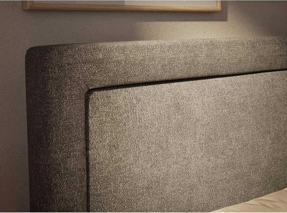 Szare łóżko kontynentalne ze schowkiem 180x200 cm Fresco – Maison de Rêve